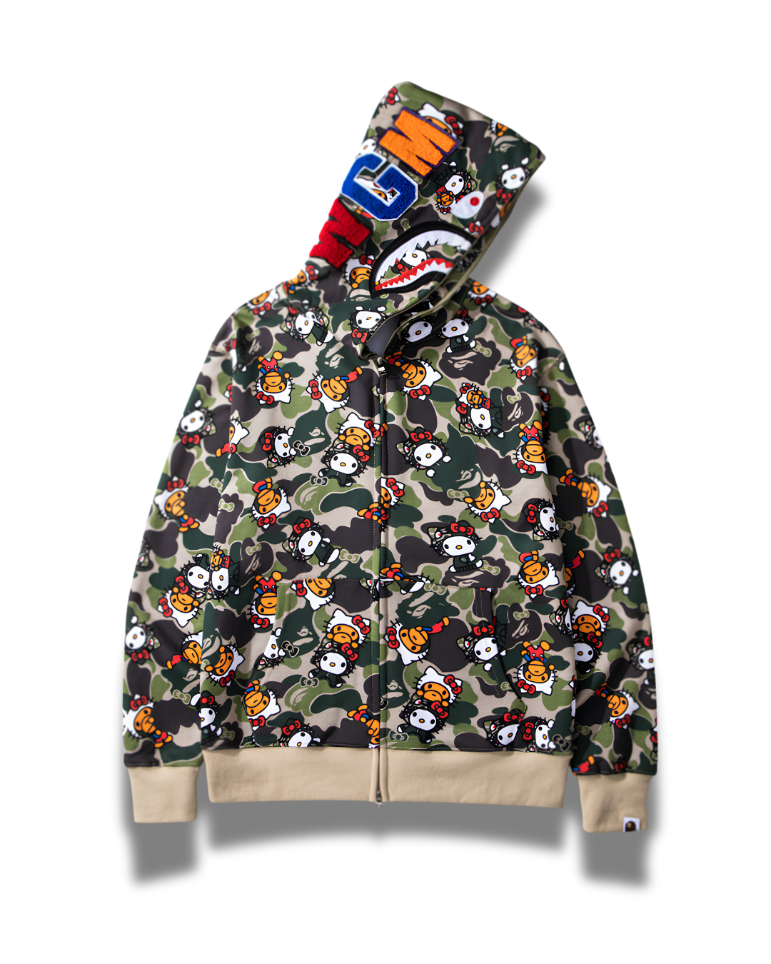 HOODIE ZIPPER BAPE SHARK X HELLO KITTY