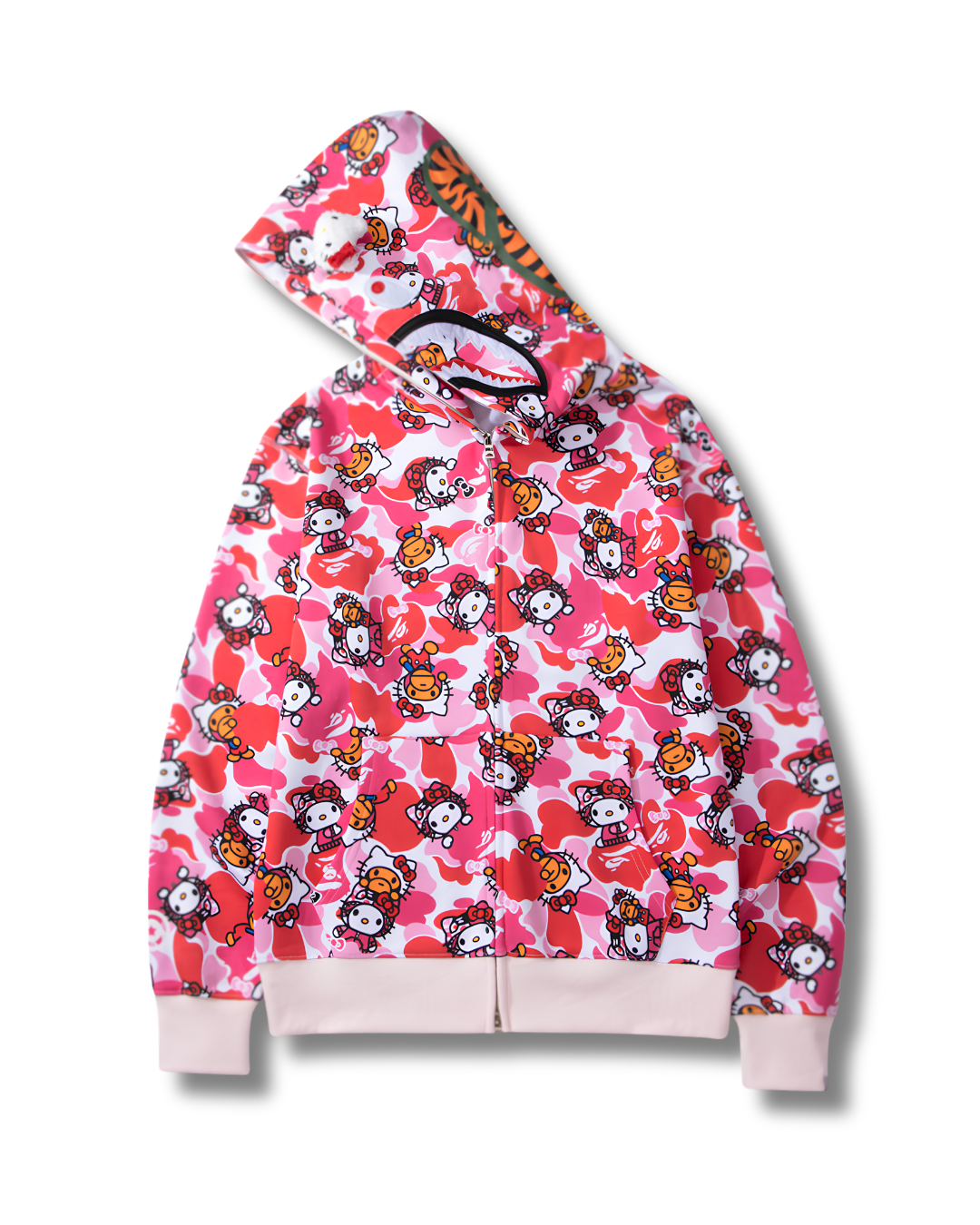 HOODIE ZIPPER BAPE SHARK X HELLO KITTY
