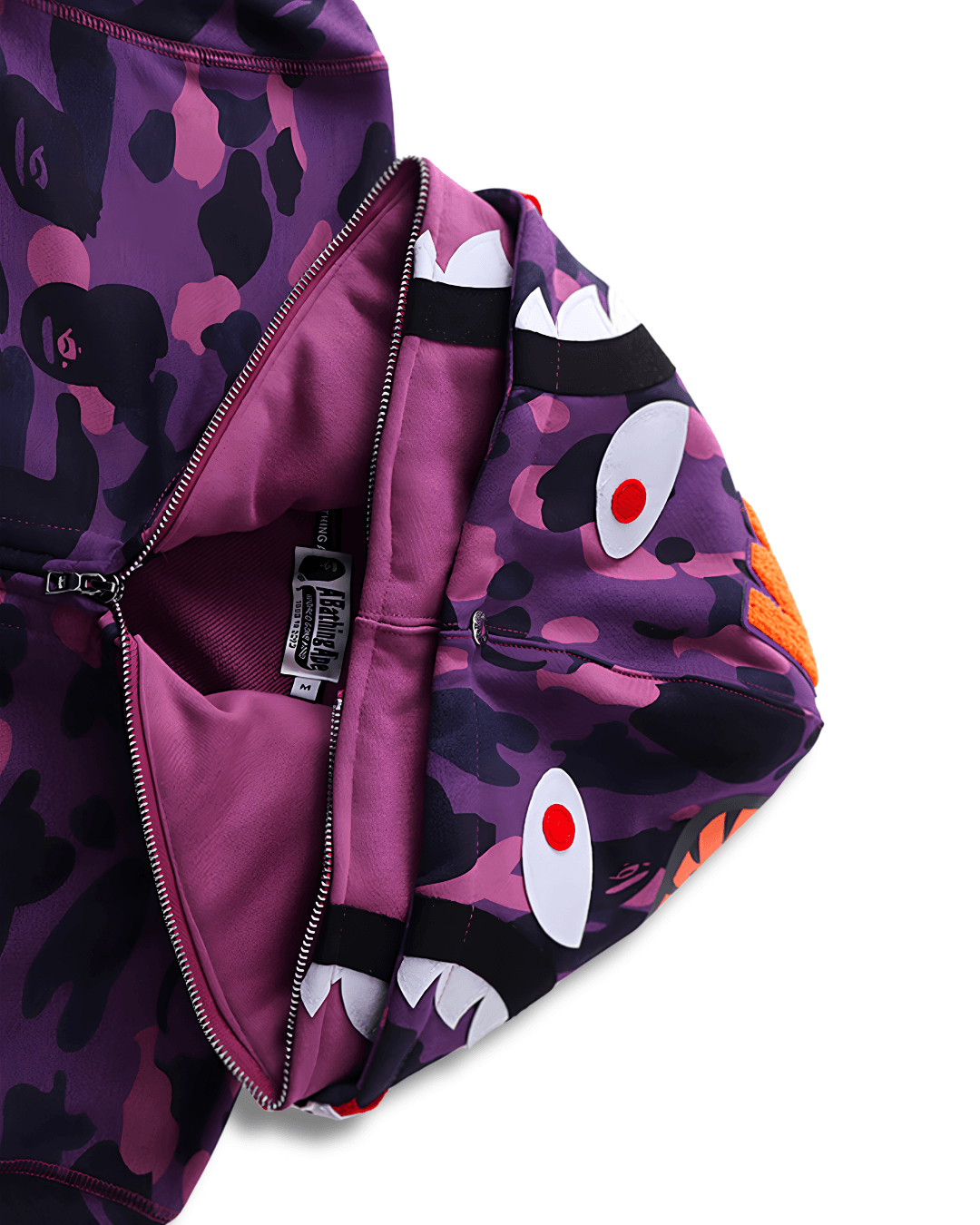 HOODIE ZIPPER BAPE SHARK DOBLE GORRO