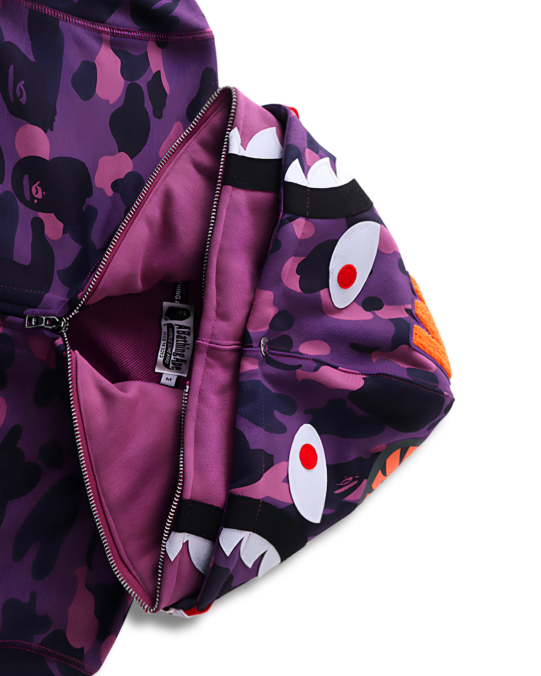 HOODIE ZIPPER BAPE SHARK DOBLE GORRO