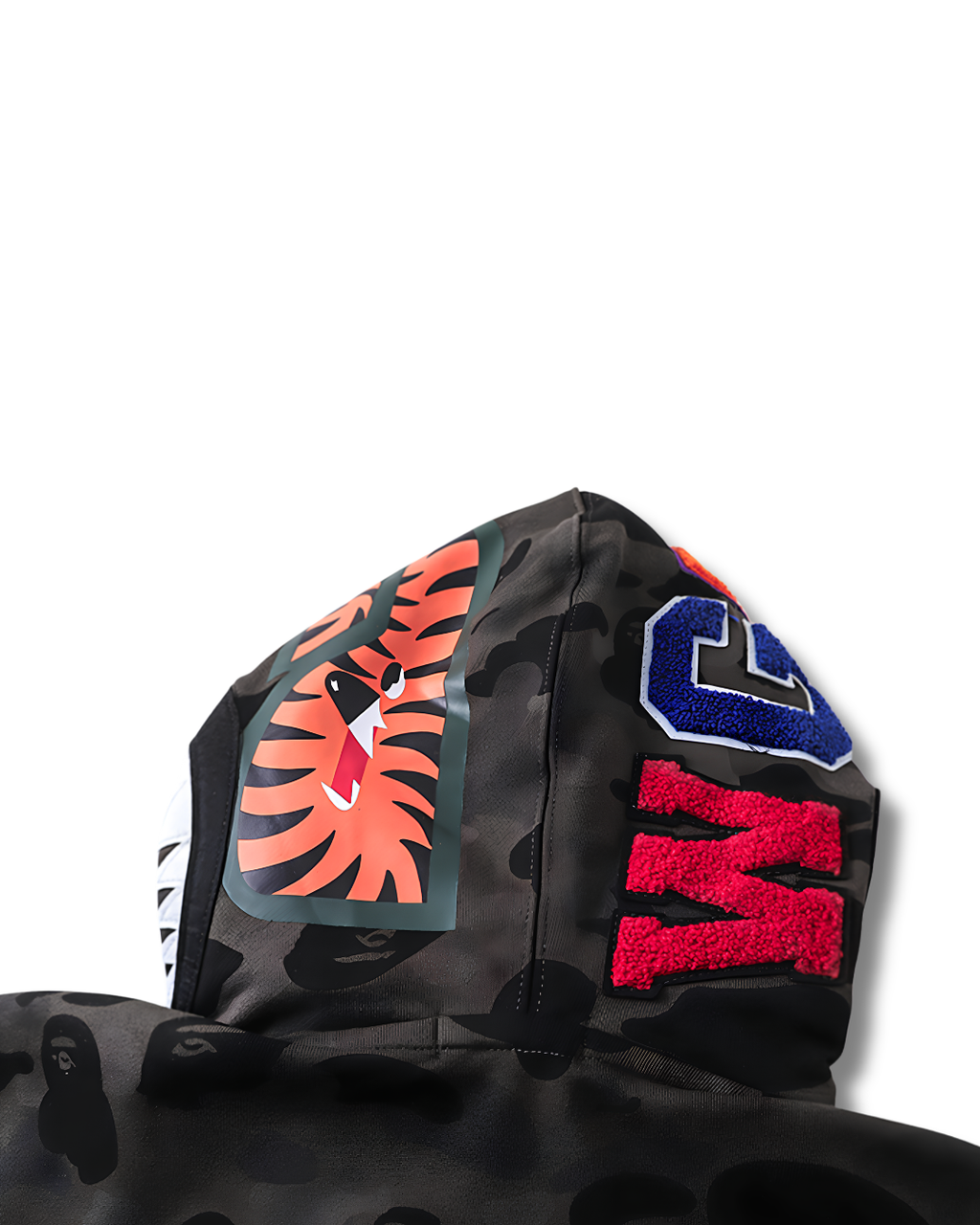 HOODIE ZIPPER BAPE SHARK DOBLE GORRO