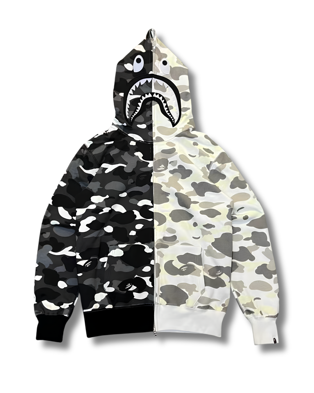 HOODIE ZIPPER BAPE SHARK SPLIT CAMO