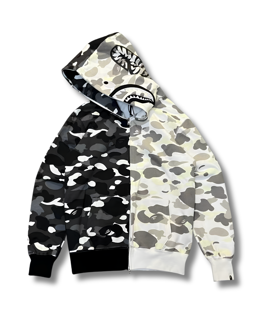 HOODIE ZIPPER BAPE SHARK SPLIT CAMO
