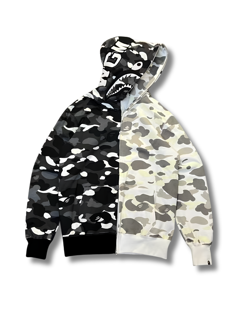 HOODIE ZIPPER BAPE SHARK SPLIT CAMO