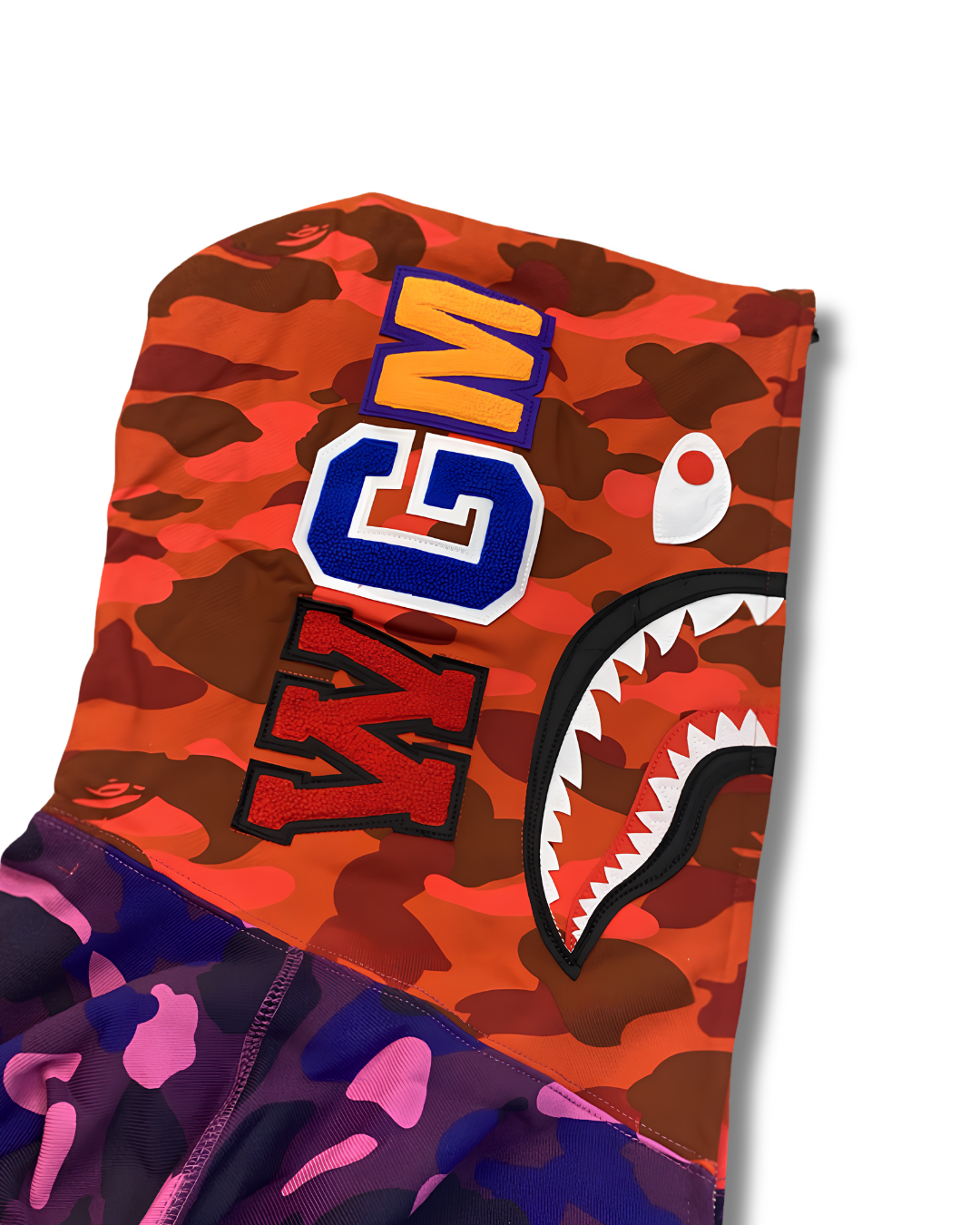 HOODIE ZIPPER BAPE SHARK CRAZY CAMO