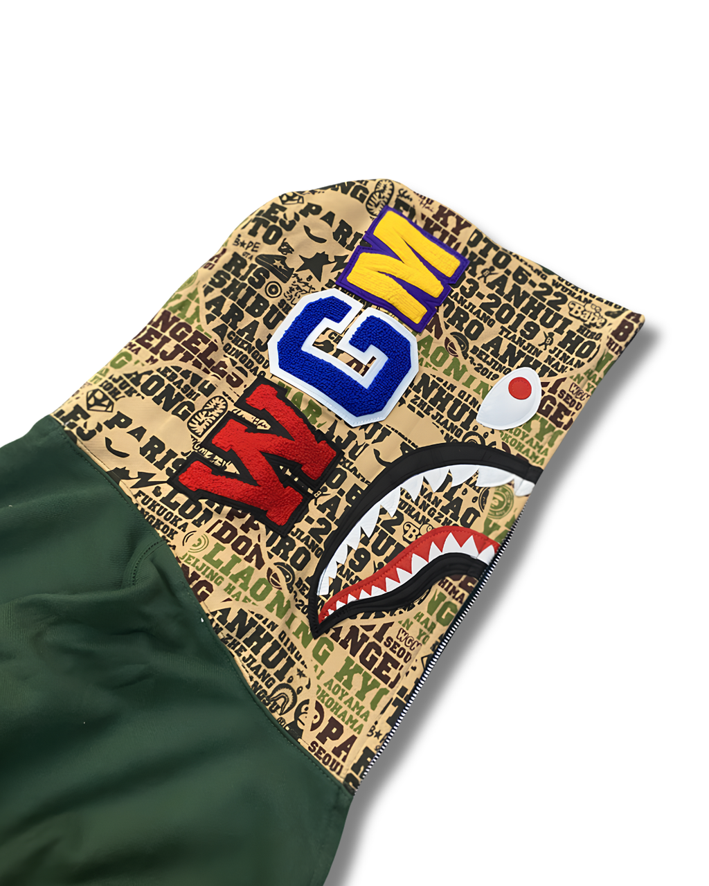 HOODIE ZIPPER BAPE SHARK XXV CITIES CAMO
