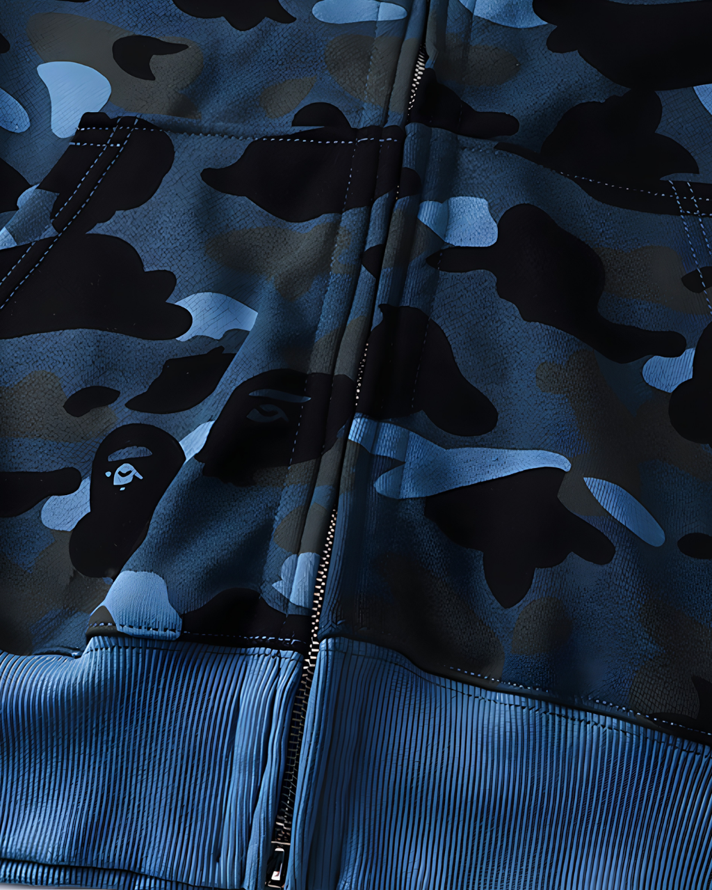 HOODIE ZIPPER BAPE SHARK DOBLE GORRO