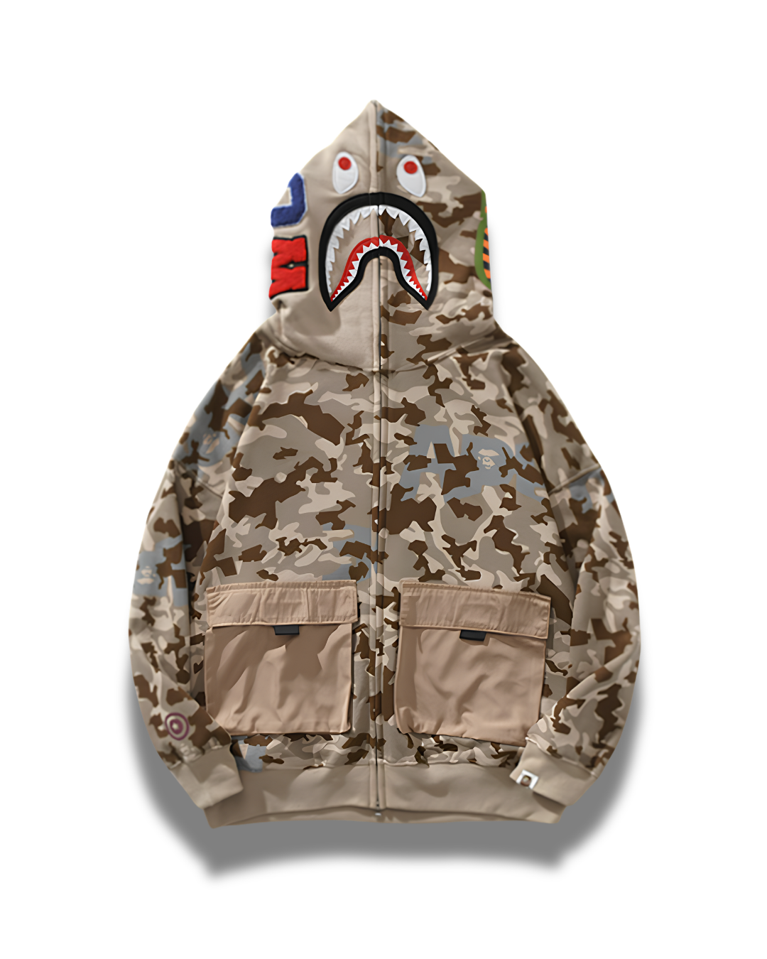 HOODIE ZIPPER BAPE SAND CAMO