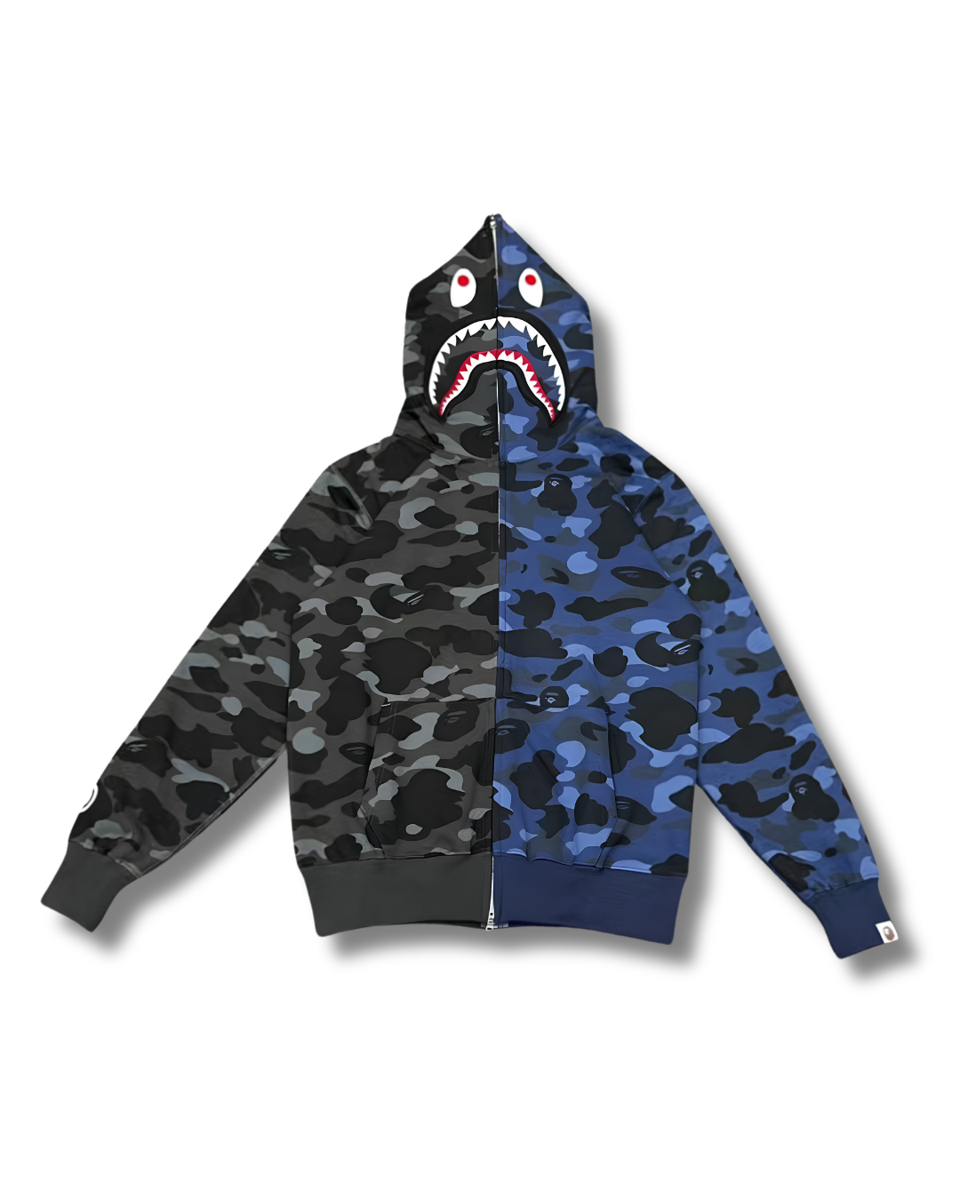 HOODIE ZIPPER BAPE SHARK SPLIT CAMO