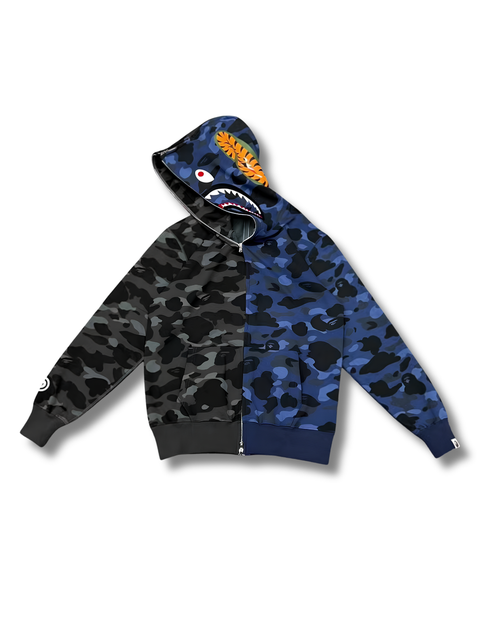 HOODIE ZIPPER BAPE SHARK SPLIT CAMO