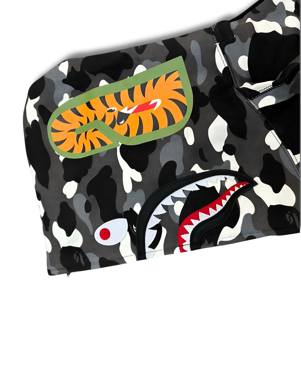 HOODIE ZIPPER BAPE TIGER SHARK CITY CAMO