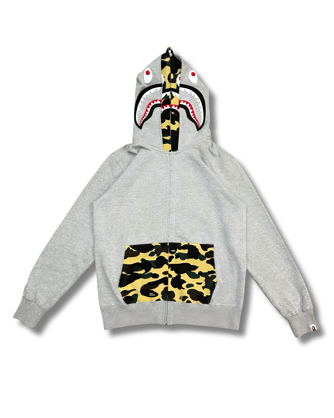 HOODIE ZIPPER BAPE SHARK 1ST CAMO DOBLE GORRO