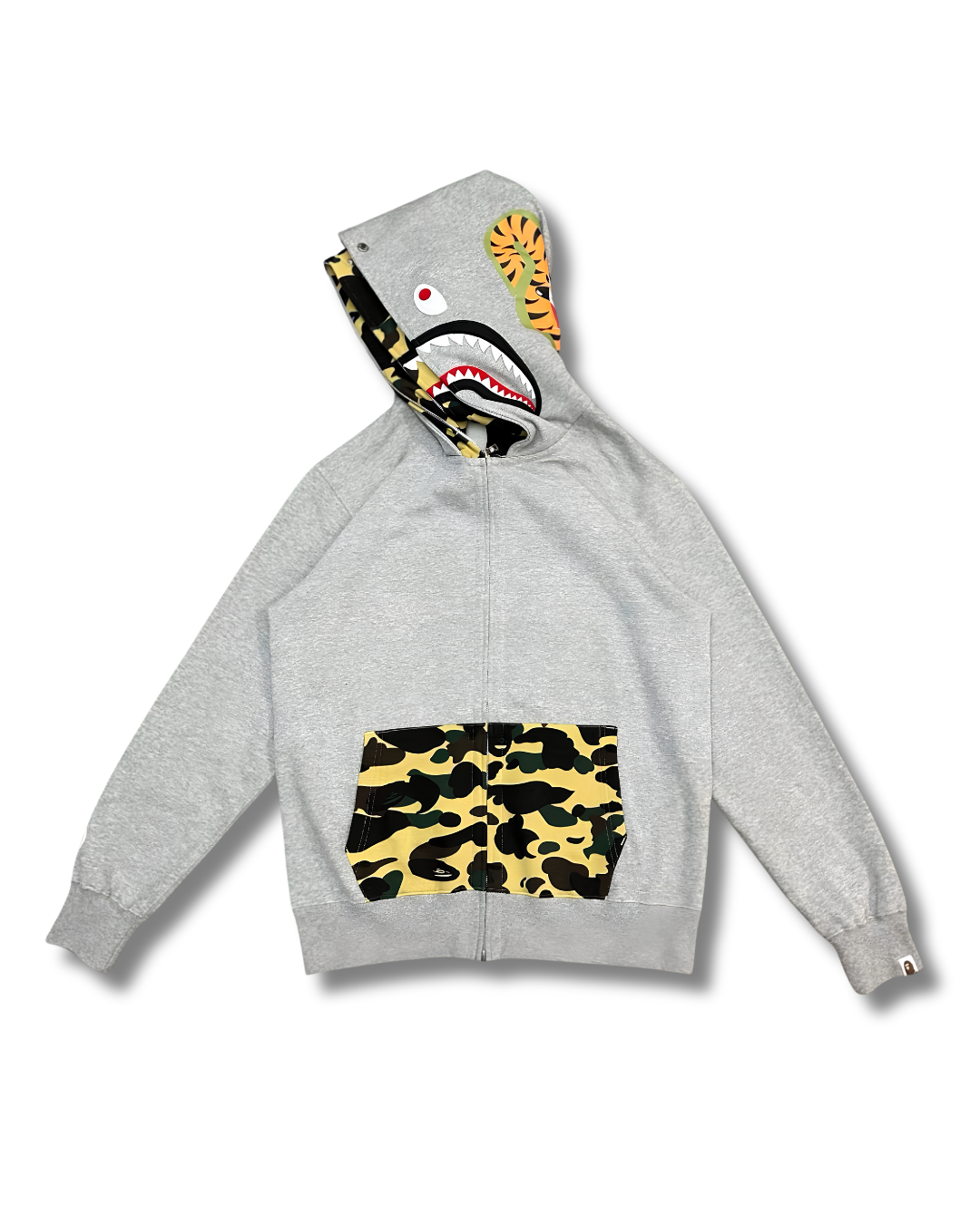 HOODIE ZIPPER BAPE SHARK 1ST CAMO DOBLE GORRO