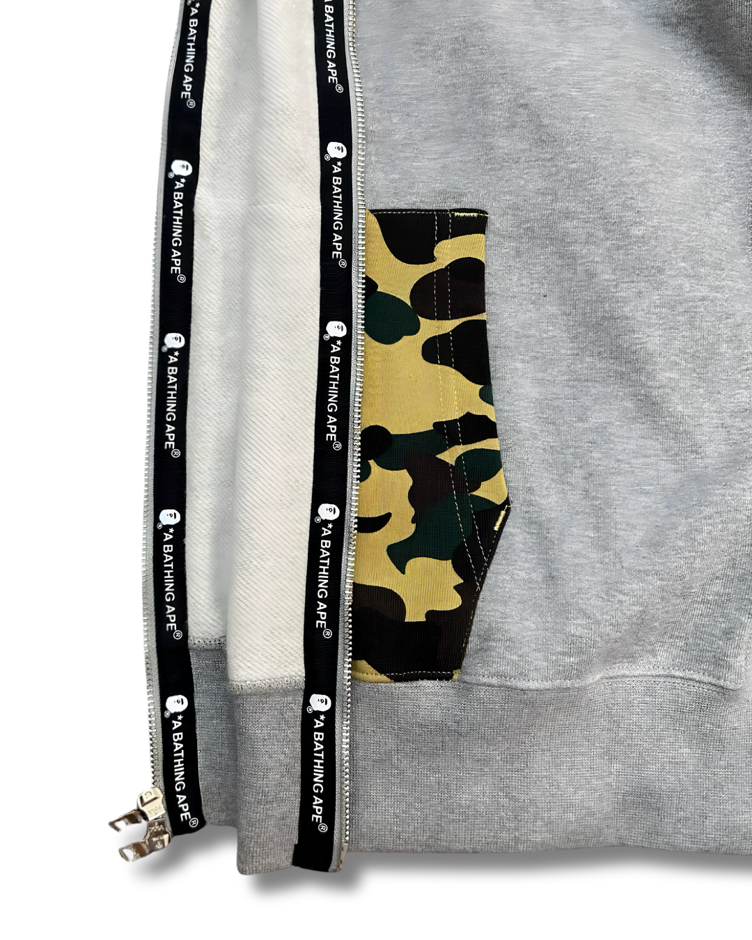 HOODIE ZIPPER BAPE SHARK 1ST CAMO DOBLE GORRO