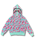 HOODIE ZIPPER BAPE SHARK MIAMI DOBLE GORRO