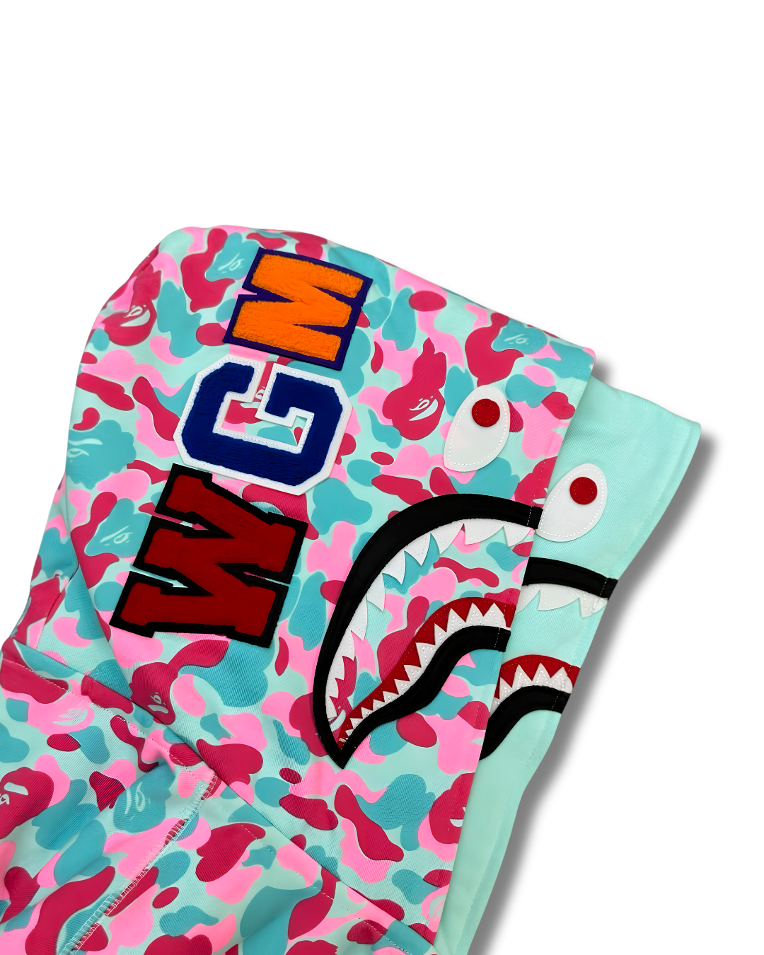 HOODIE ZIPPER BAPE SHARK MIAMI DOBLE GORRO