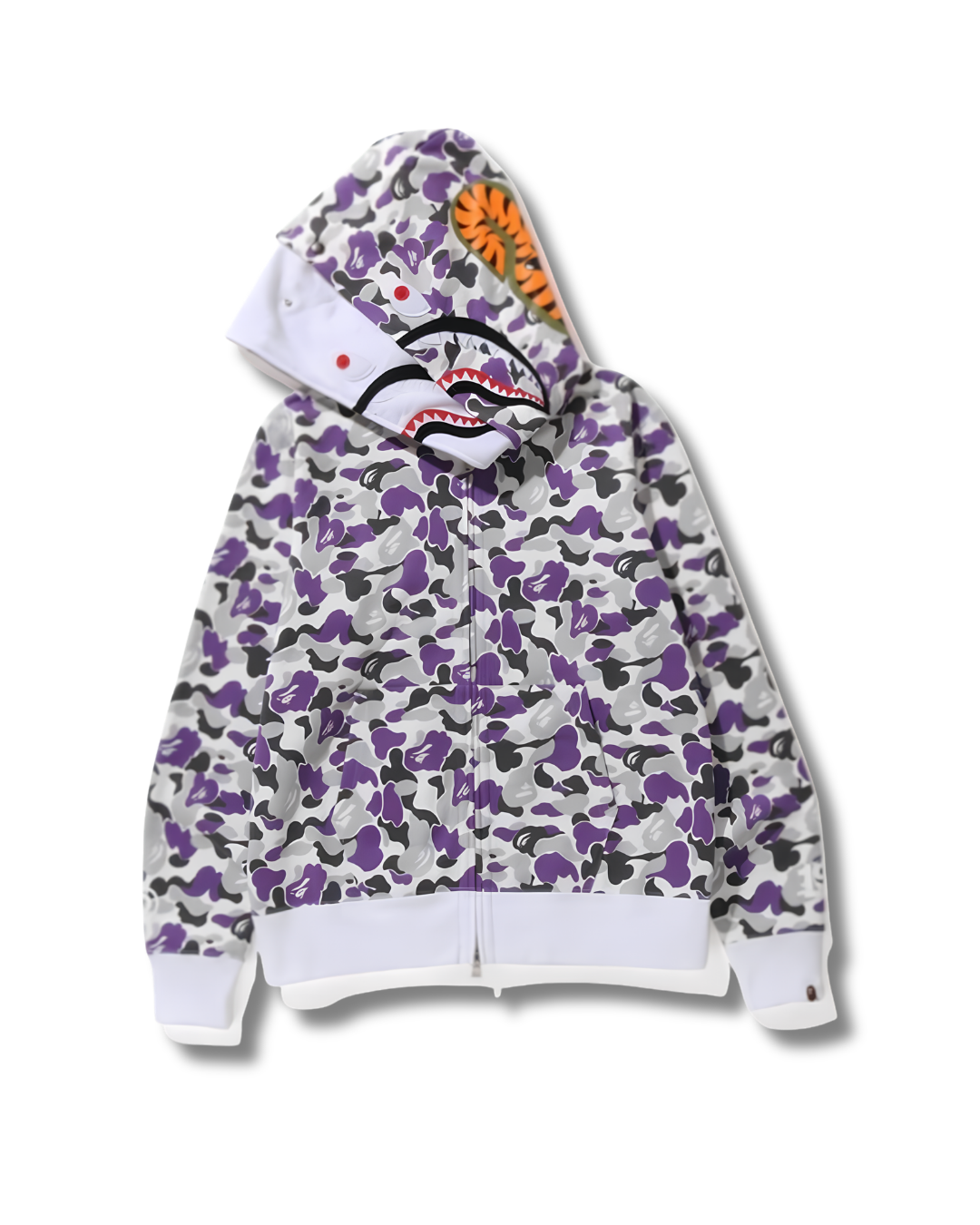 HOODIE ZIPPER BAPE SHARK DOBLE GORRO