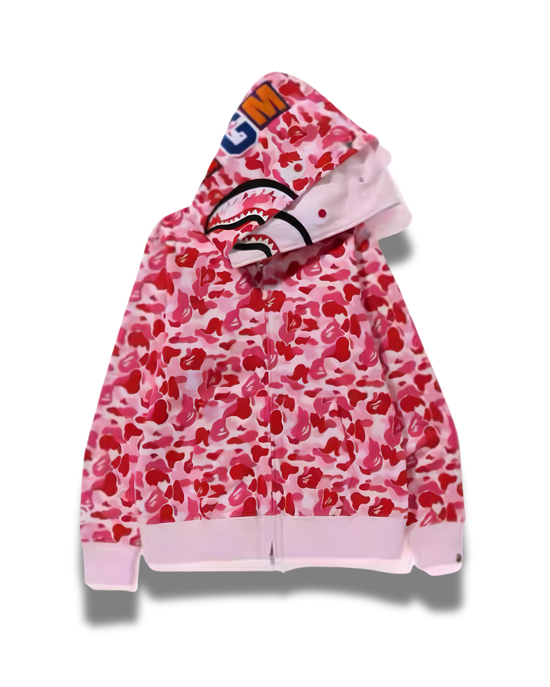 HOODIE ZIPPER BAPE SHARK DOBLE GORRO