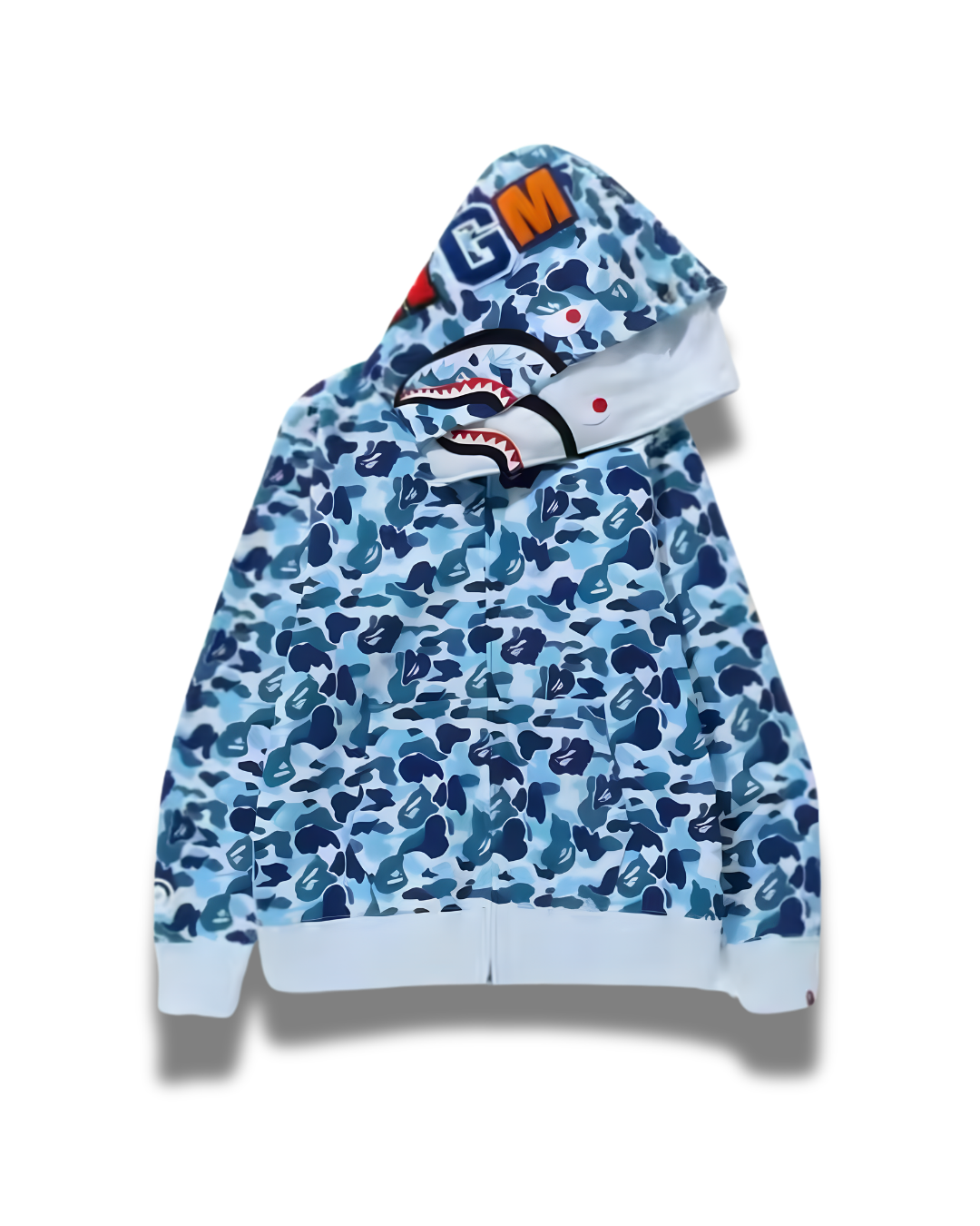 HOODIE ZIPPER BAPE SHARK DOBLE GORRO