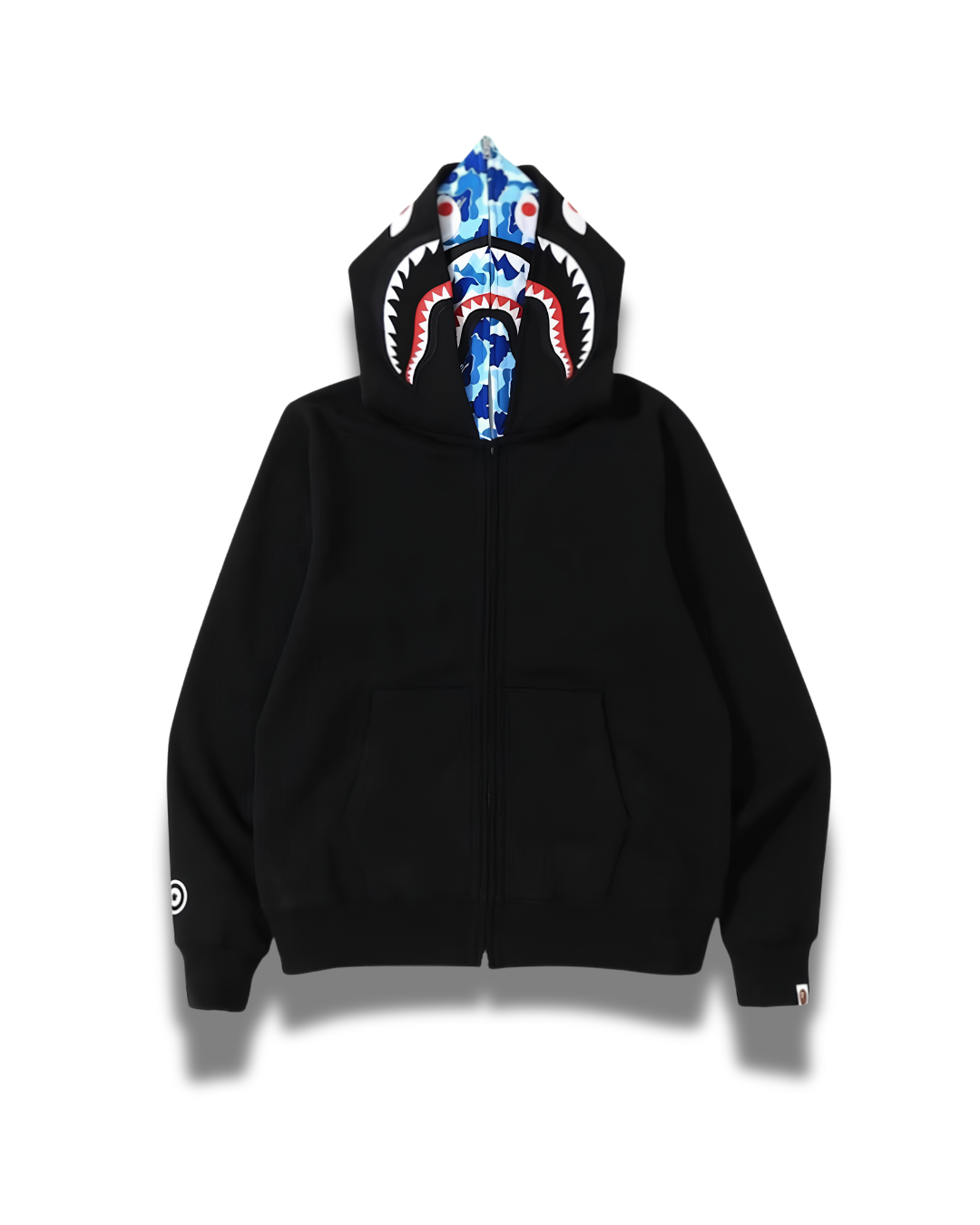 HOODIE ZIPPER BAPE SHARK ABC DOBLE GORRO