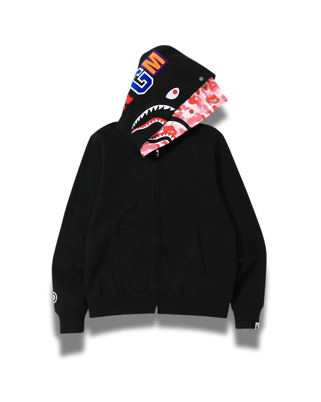 HOODIE ZIPPER BAPE SHARK ABC DOBLE GORRO