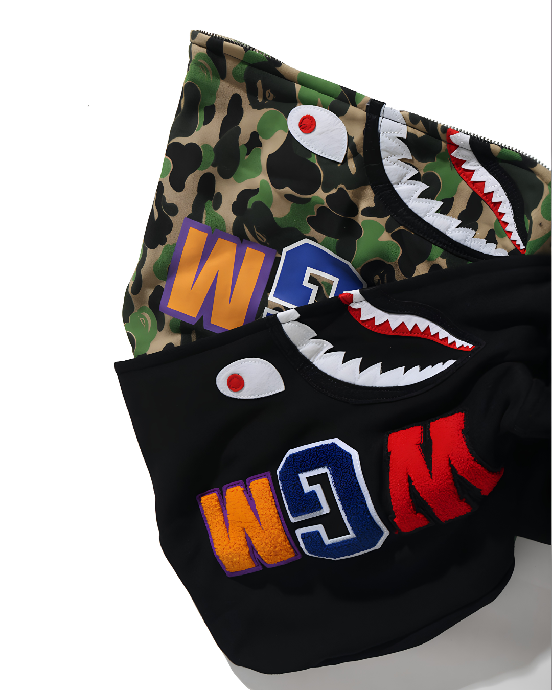 HOODIE ZIPPER BAPE SHARK ABC DOBLE GORRO