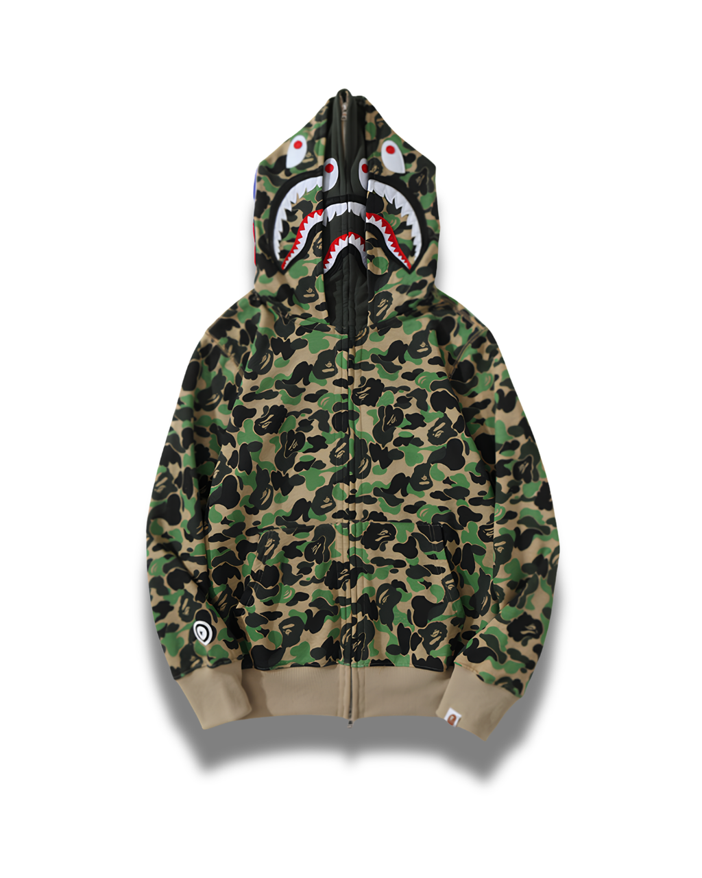 HOODIE ZIPPER BAPE SHARK ABC DOBLE GORRO