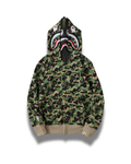 HOODIE ZIPPER BAPE SHARK ABC DOBLE GORRO