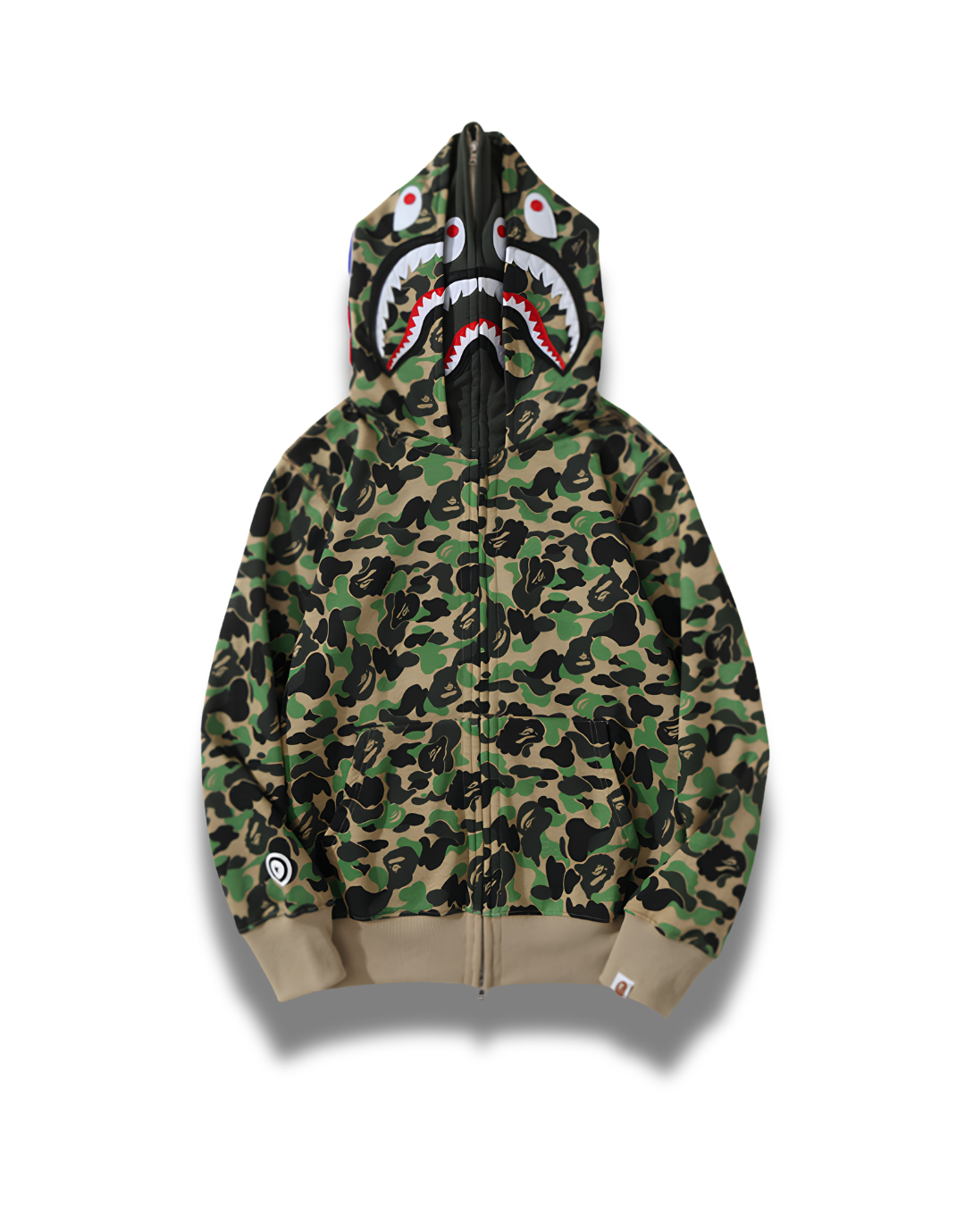 HOODIE ZIPPER BAPE SHARK ABC DOBLE GORRO