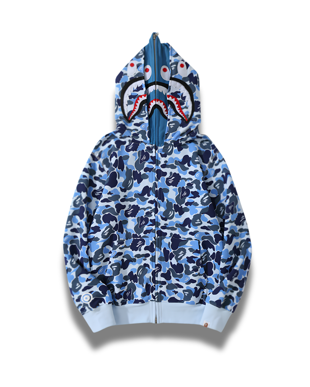 HOODIE ZIPPER BAPE SHARK ABC DOBLE GORRO