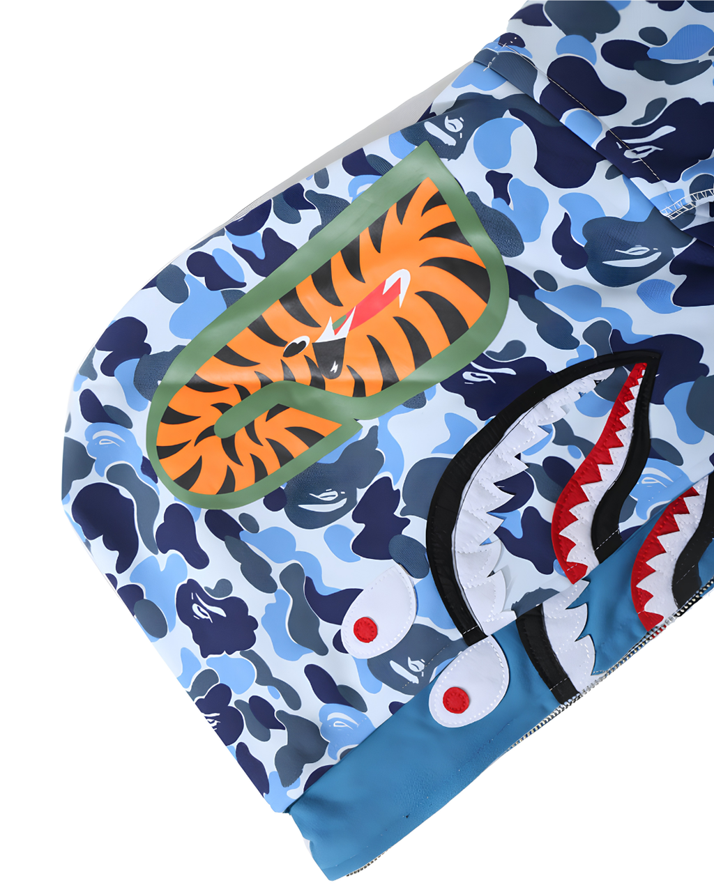 HOODIE ZIPPER BAPE SHARK ABC DOBLE GORRO