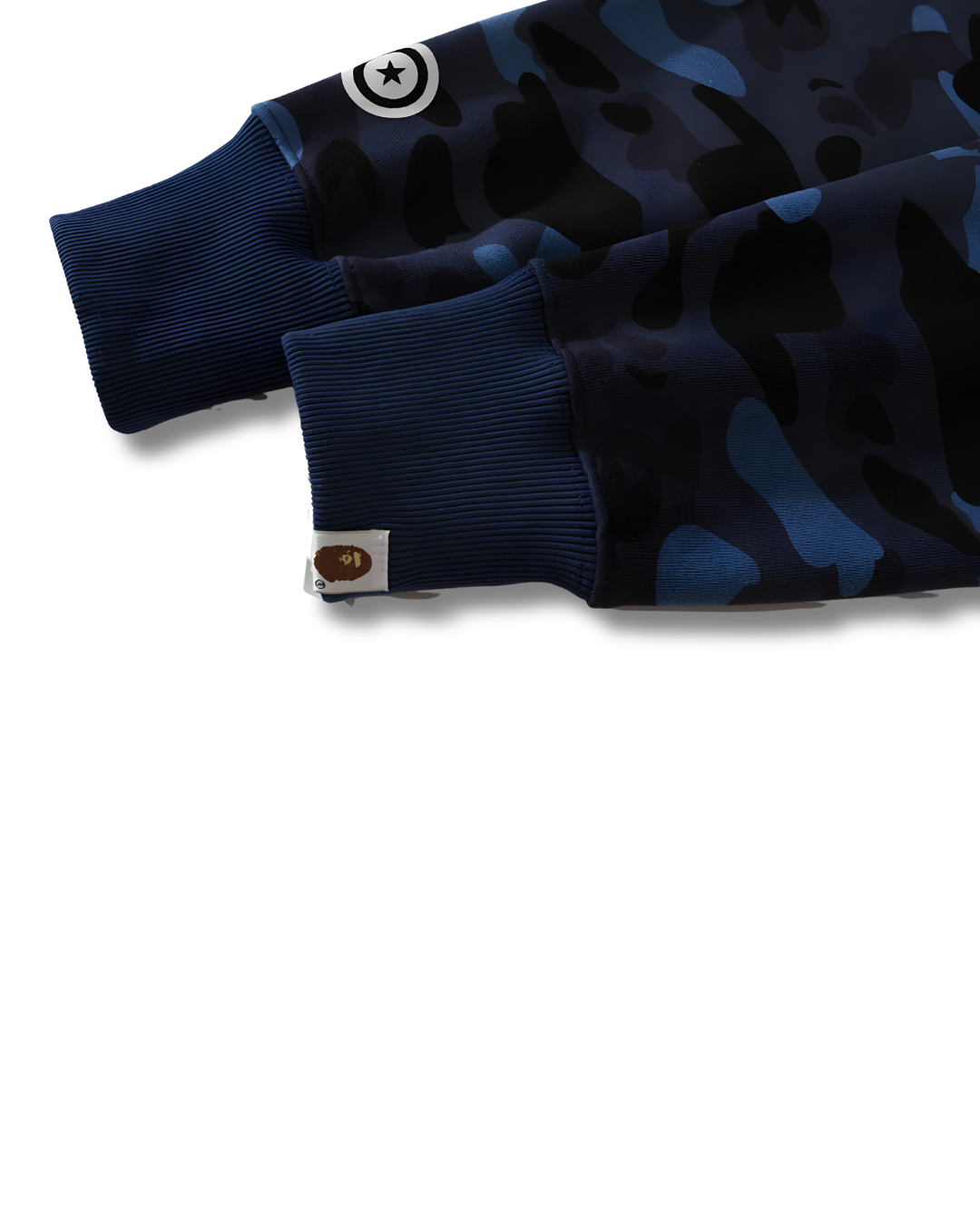 HOODIE ZIPPER BAPE TIGER SHARK DOBLE GORRO