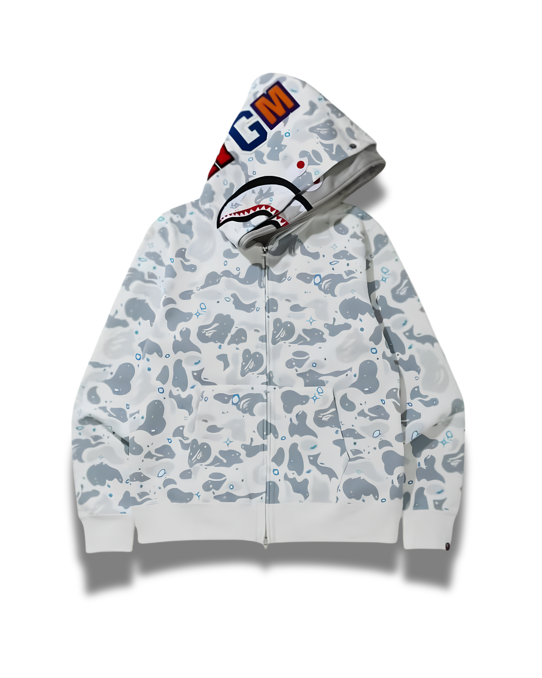 HOODIE ZIPPER BAPE SPACE CAMO DOBLE GORRO