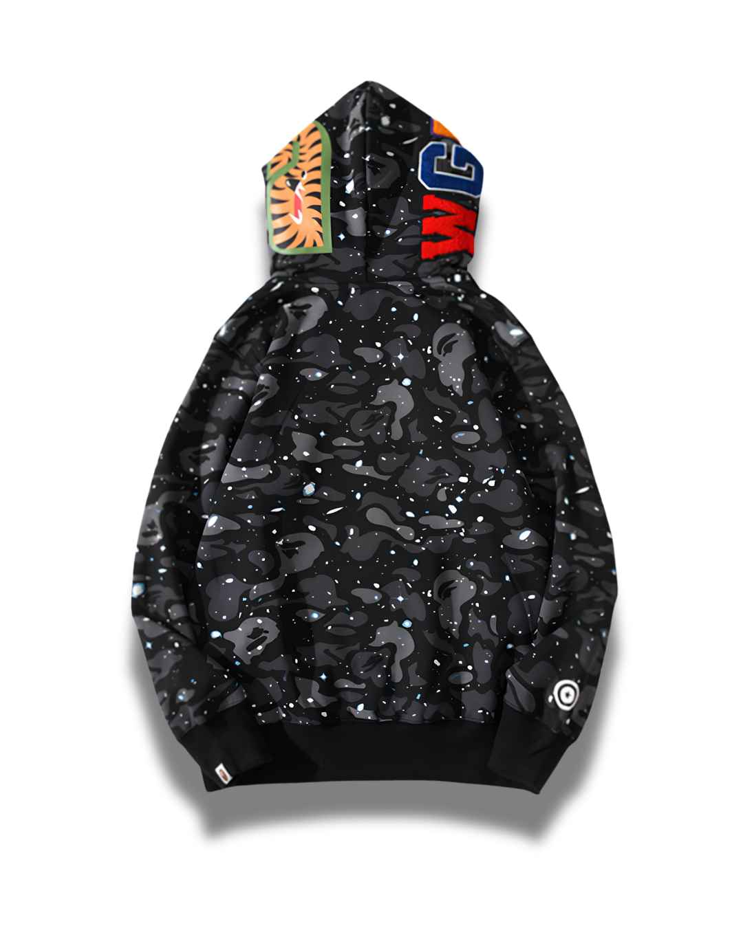 HOODIE ZIPPER BAPE SPACE CAMO DOBLE GORRO