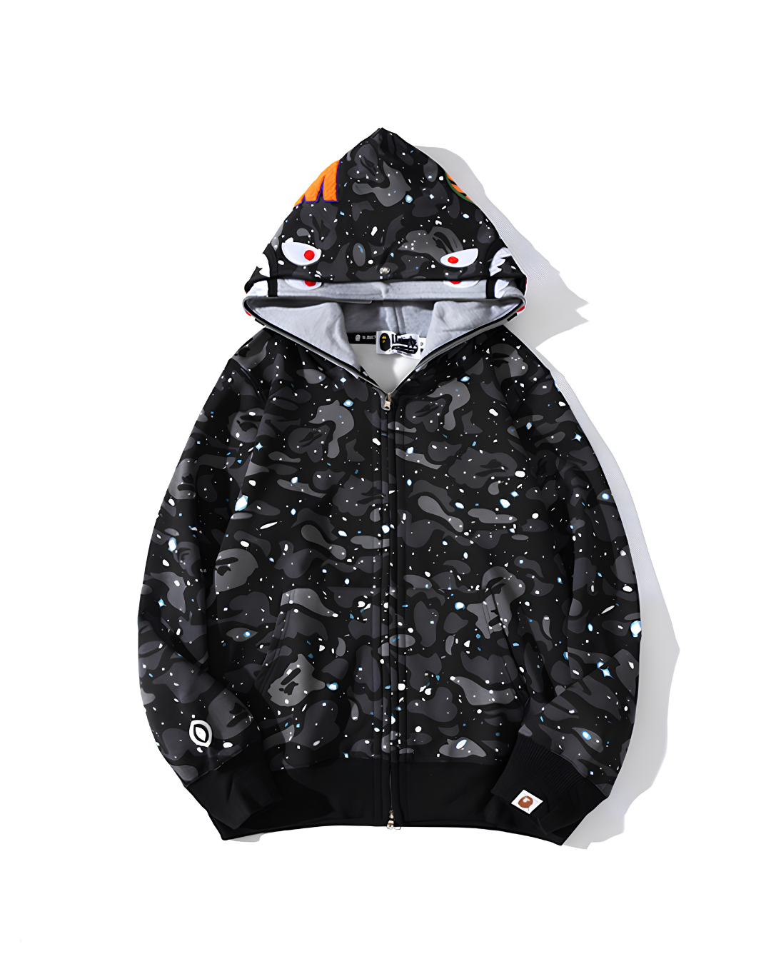 HOODIE ZIPPER BAPE SPACE CAMO DOBLE GORRO