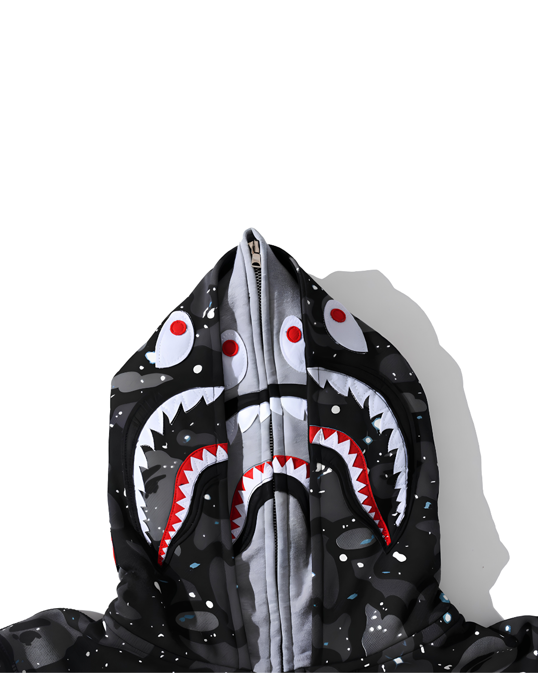 HOODIE ZIPPER BAPE SPACE CAMO DOBLE GORRO