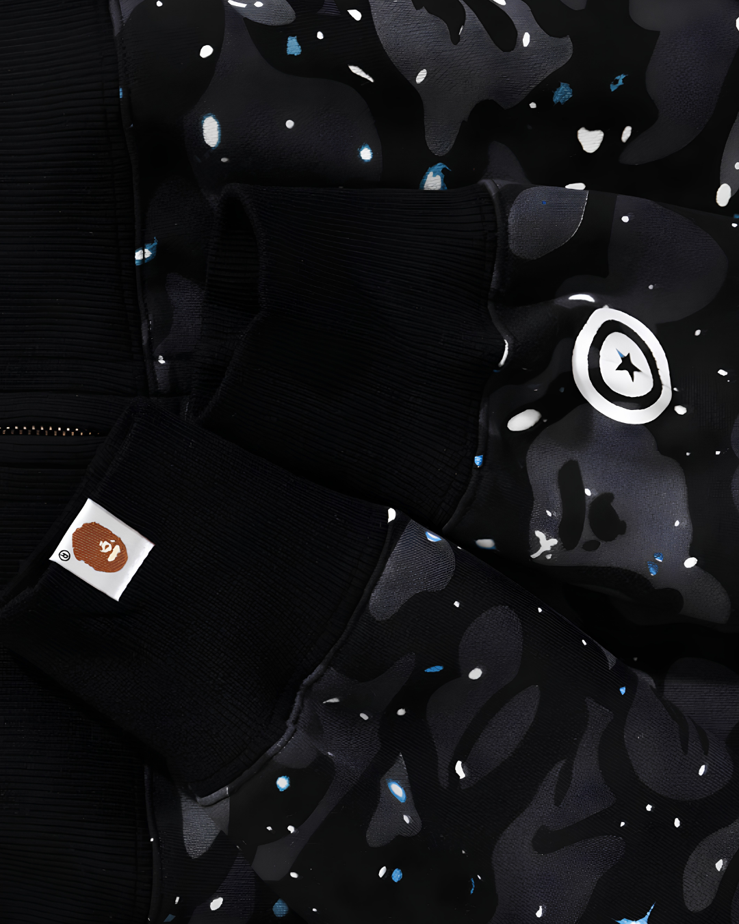 HOODIE ZIPPER BAPE SPACE CAMO DOBLE GORRO