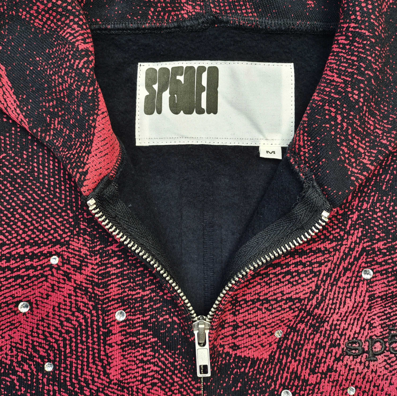 HOODIE ZIPPER SP5DER STAR PLAID