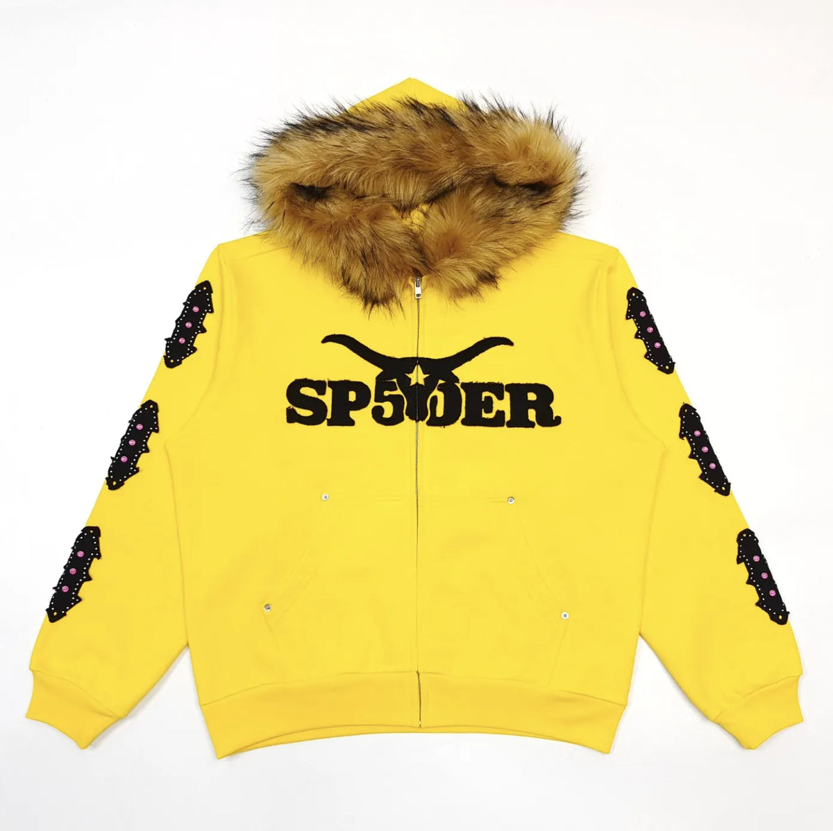 HOODIE ZIPPER SP5DER FAUX-FUR
