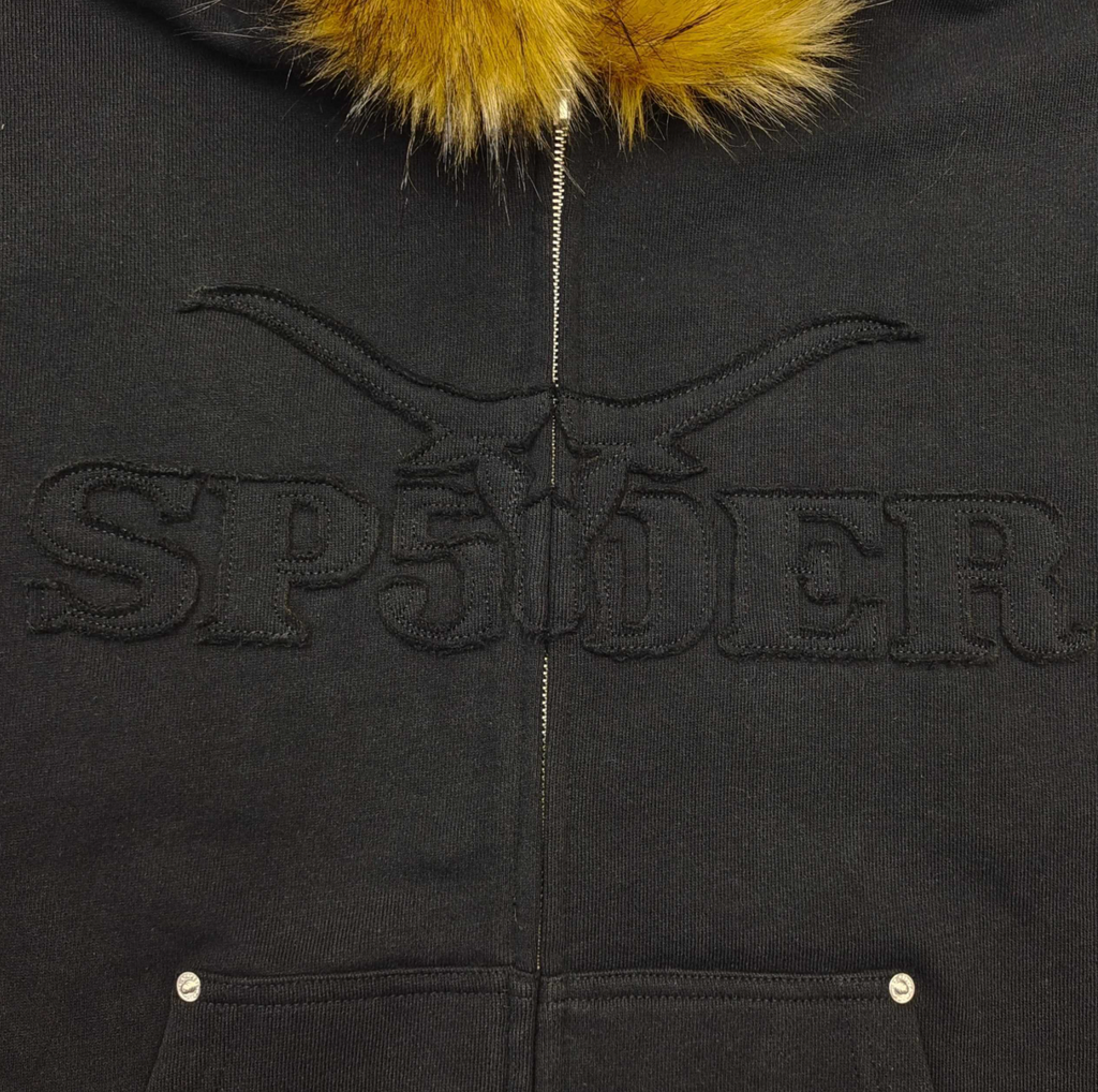 HOODIE ZIPPER SP5DER FAUX-FUR