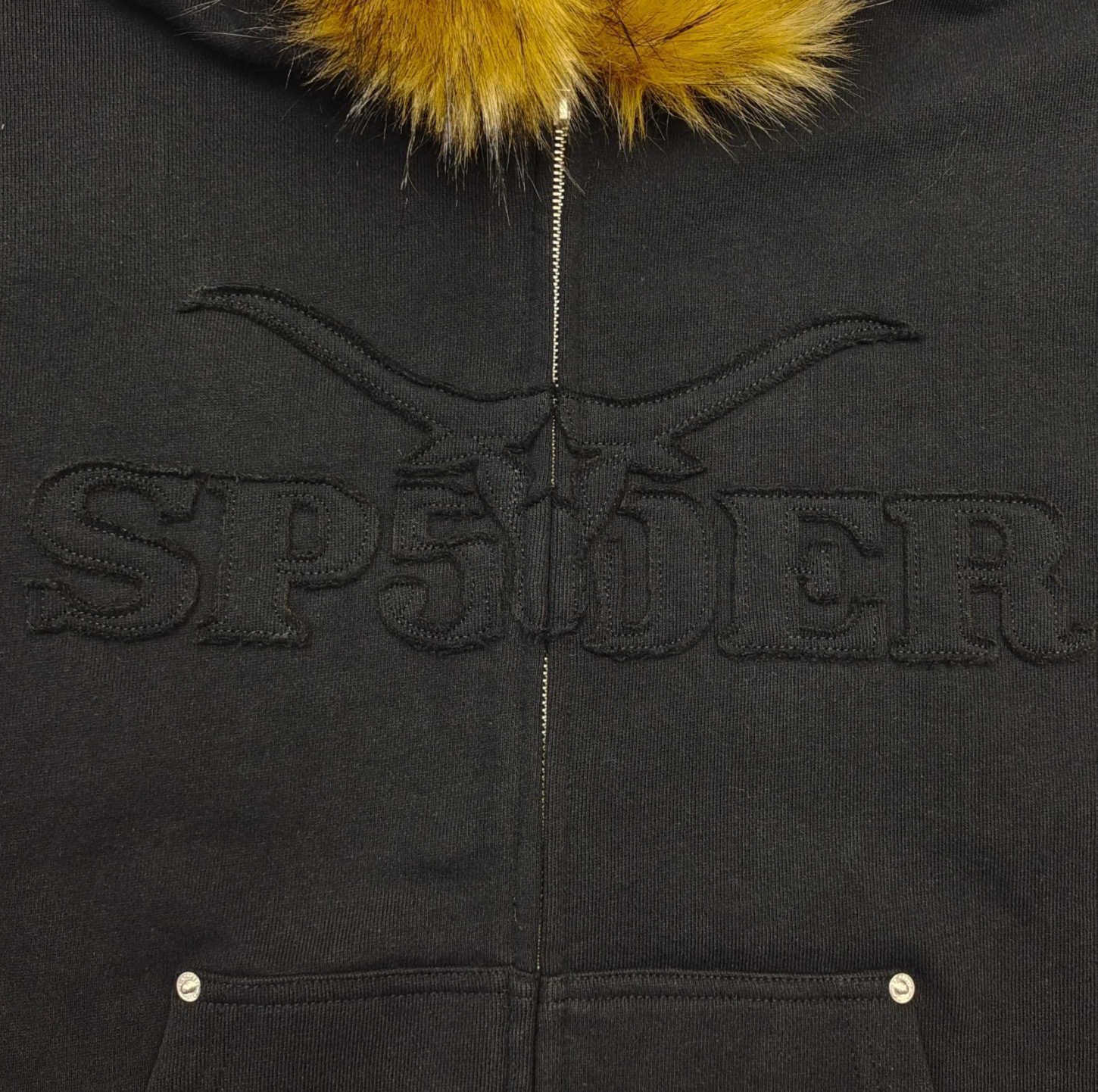 HOODIE ZIPPER SP5DER FAUX-FUR