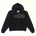 HOODIE ZIPPER SP5DER RHINESTONE SCRIPT