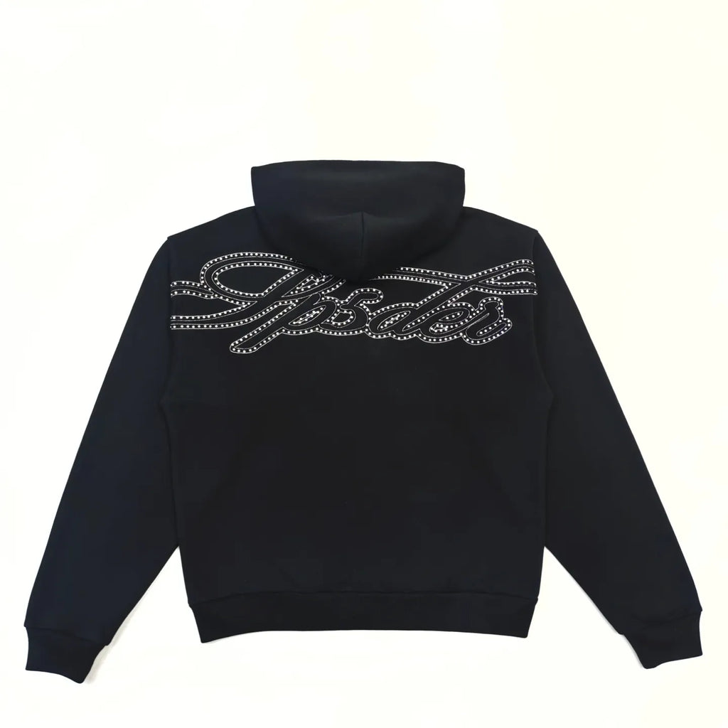 HOODIE ZIPPER SP5DER RHINESTONE SCRIPT