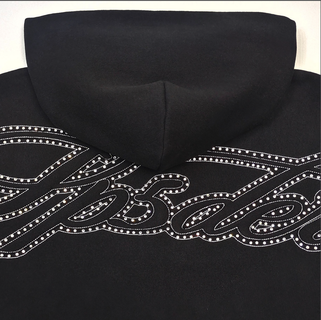 HOODIE ZIPPER SP5DER RHINESTONE SCRIPT