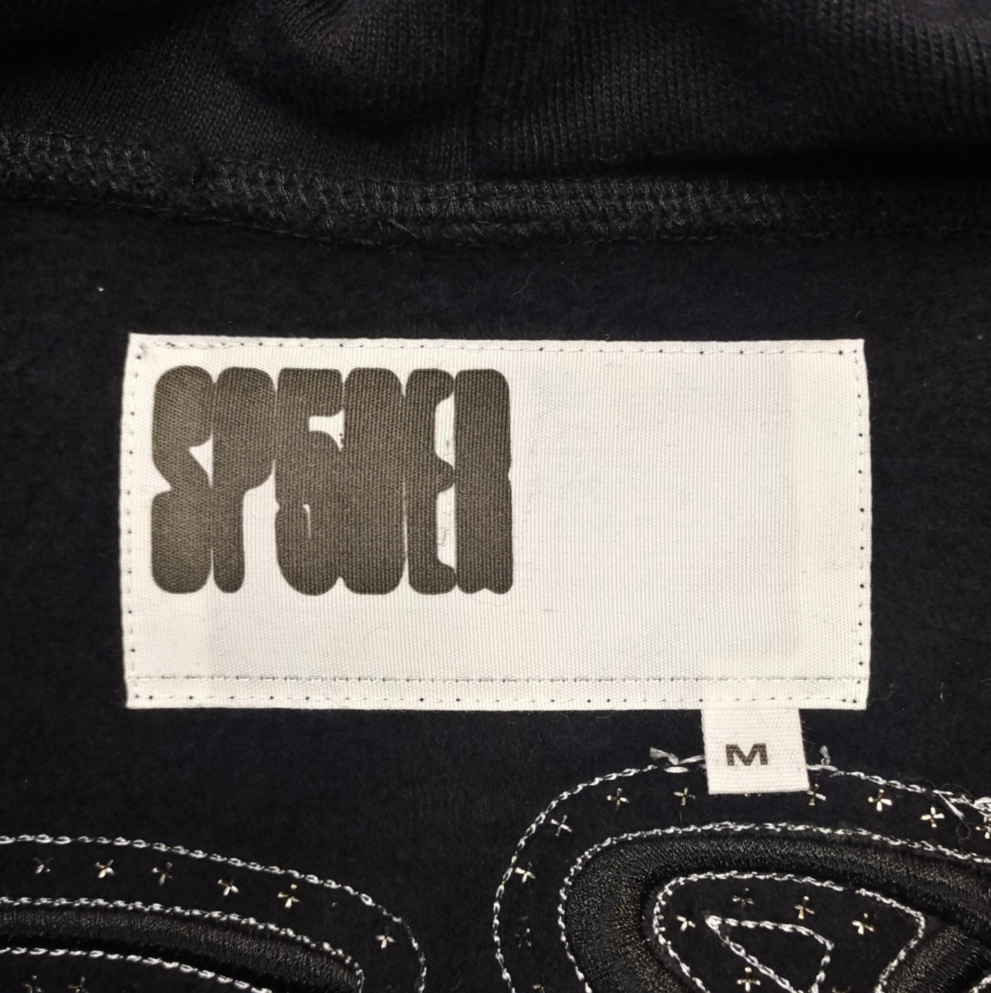 HOODIE ZIPPER SP5DER RHINESTONE SCRIPT
