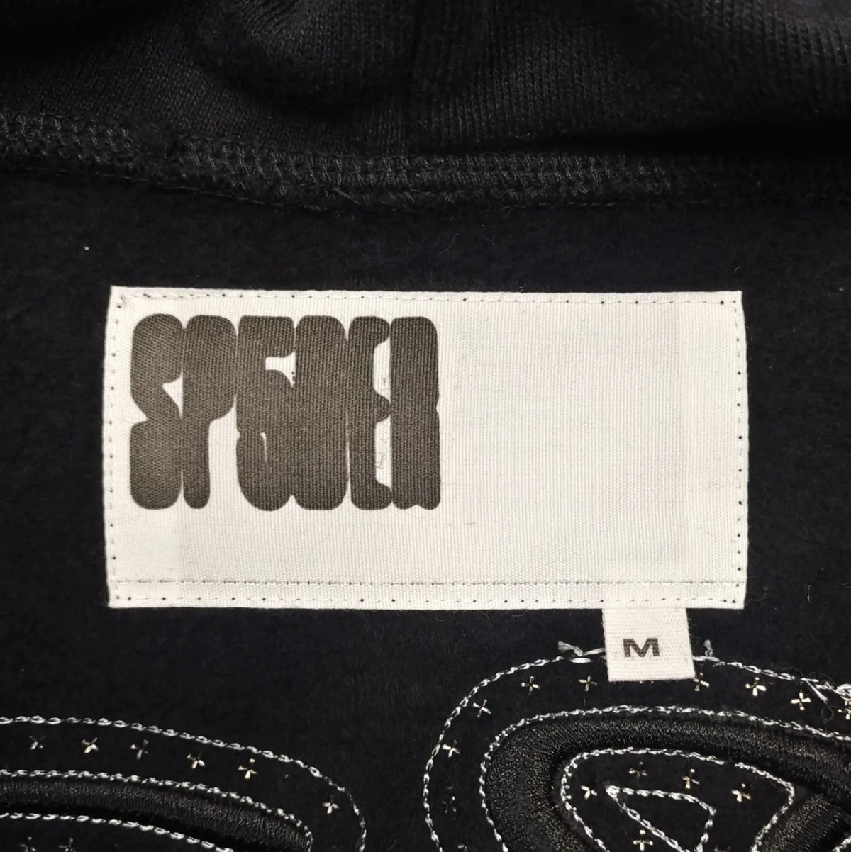 HOODIE ZIPPER SP5DER RHINESTONE SCRIPT