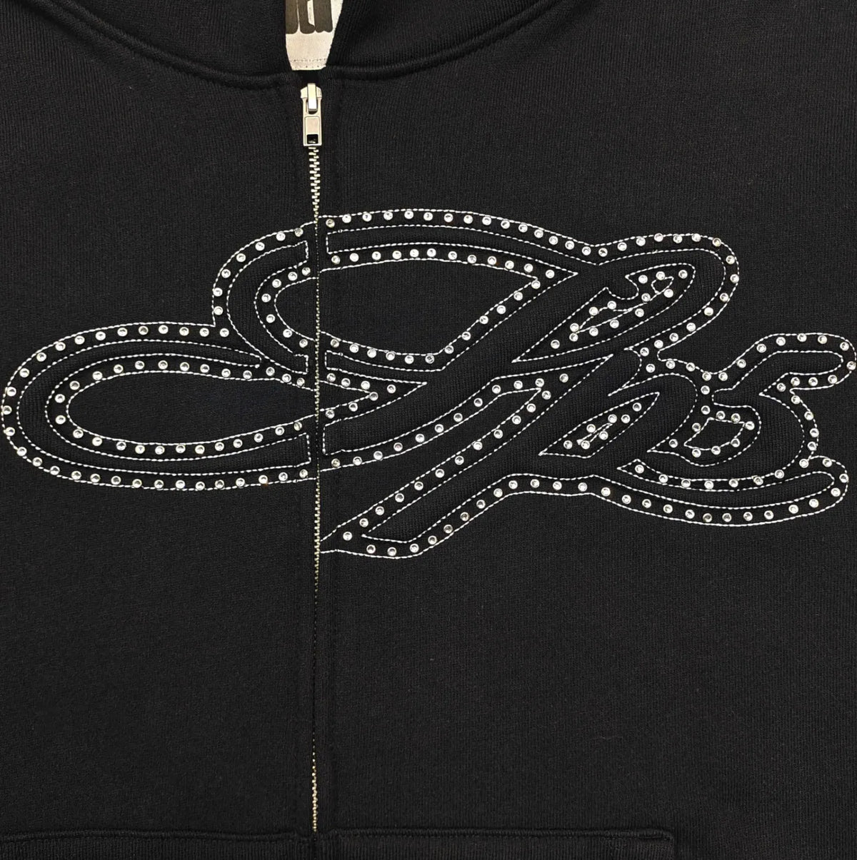 HOODIE ZIPPER SP5DER RHINESTONE SCRIPT