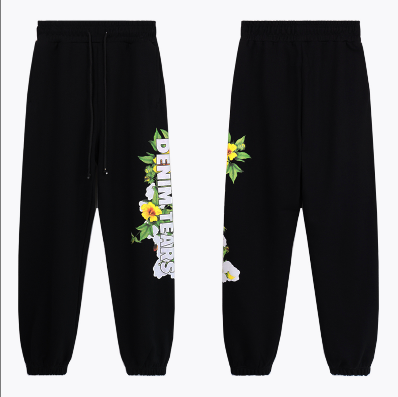 PANTS DENIM TEARS FLORAL LOGO