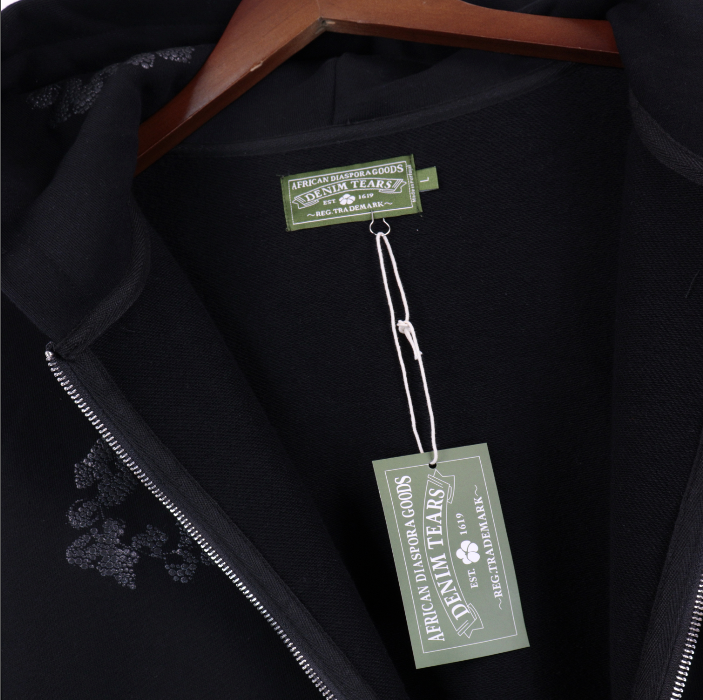 HOODIE ZIPPER DENIM TEARS CASHMERE SWAROVSKI