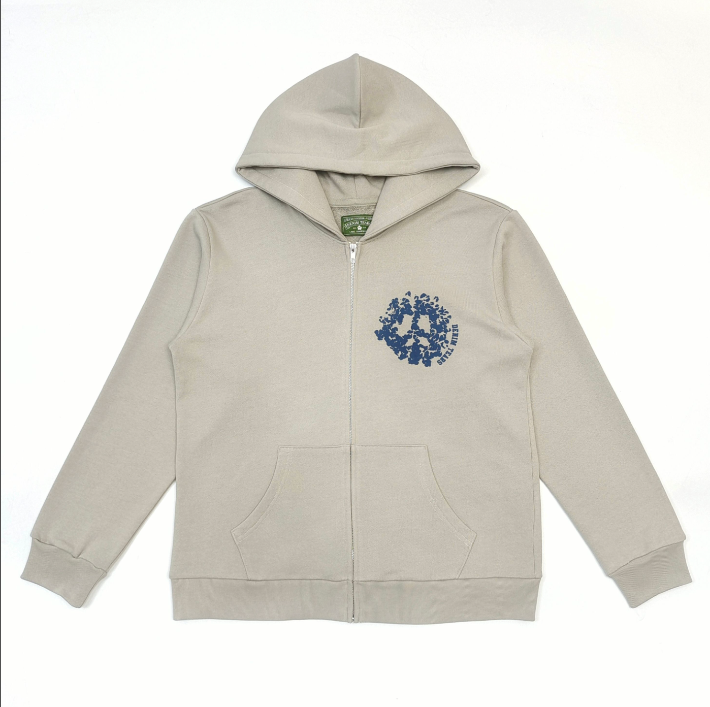 HOODIE ZIPPER DENIM TEARS COTTON WREATH PEACE